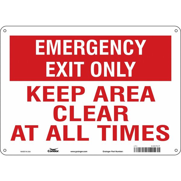 Safety Sign, 10 in Height, 14 in Width, Aluminum, Horizontal Rectangle, English, 480P27
