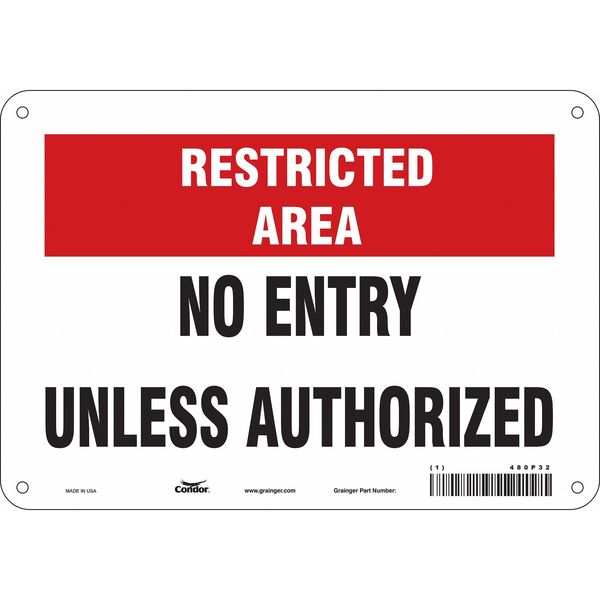 Safety Sign, 7 in Height, 10 in Width, Aluminum, Vertical Rectangle, English, 480P32