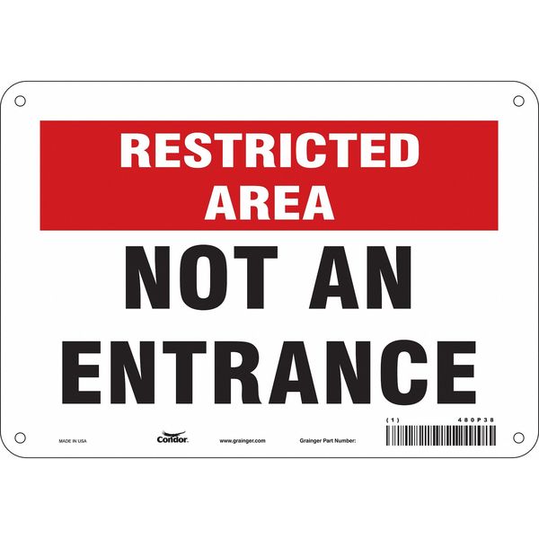 Safety Sign, 7 in Height, 10 in Width, Aluminum, Vertical Rectangle, English, 480P38