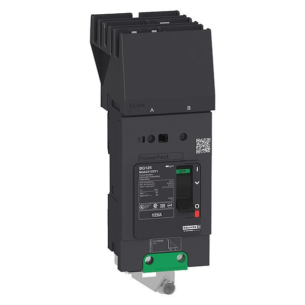 Molded Case Circuit Breaker, 60 A, 525V AC, 2 Pole, I-Line Mounting Style, BDA Series