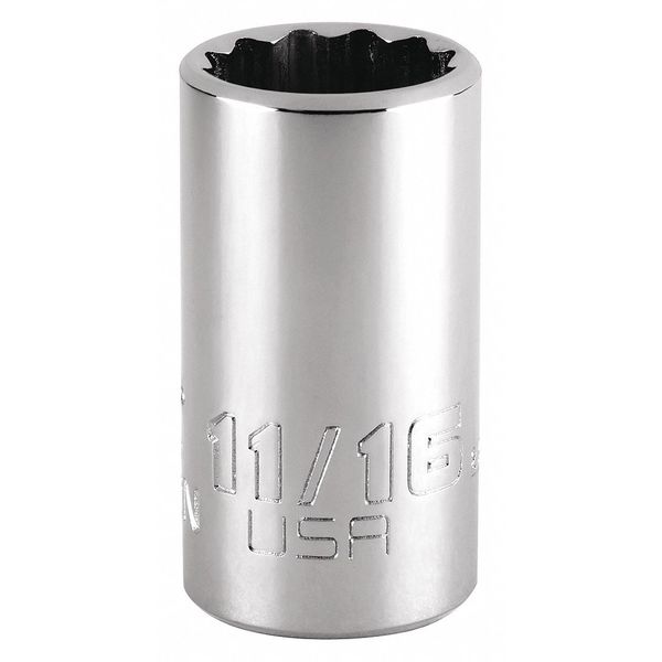 1/2 in Drive, Triple Square Metric Socket, 12 Points