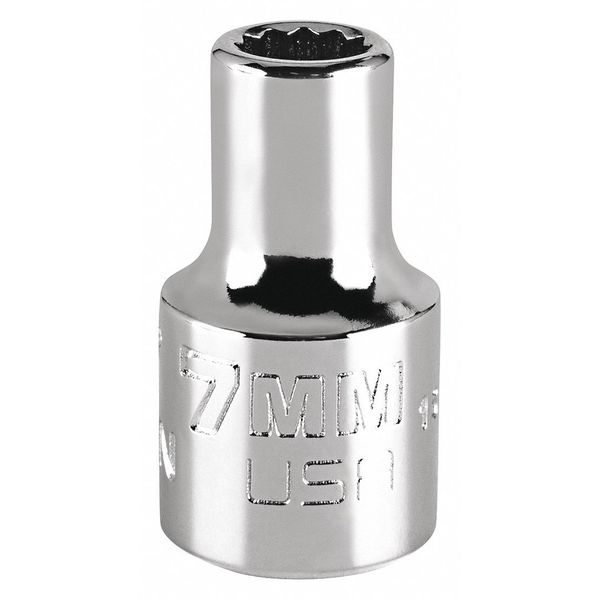 3/8 in Drive, 7mm Triple Square Metric Socket, 12 Points