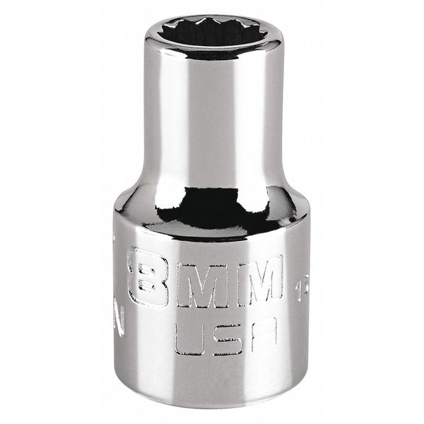 3/8 in Drive, 8mm Triple Square Metric Socket, 12 Points