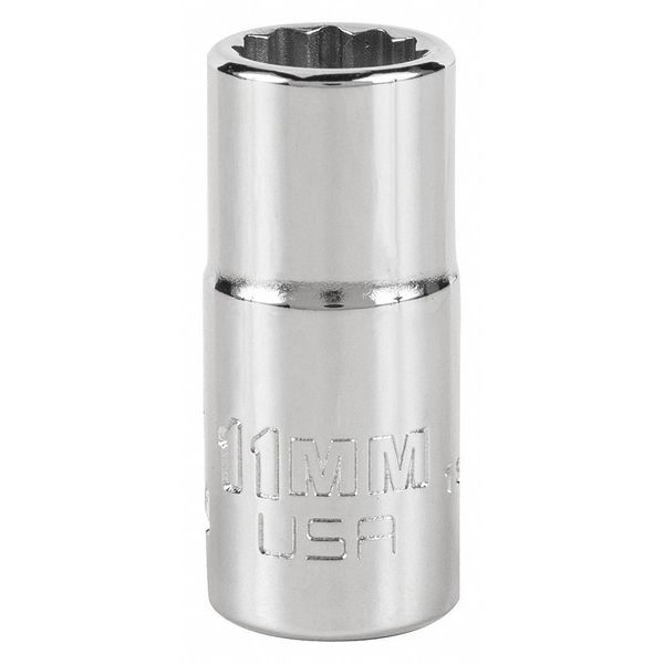 3/8 in Drive, Triple Square Metric Socket, 12 Points