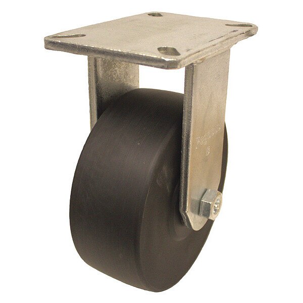 Plate Caster, 5400 lb. Ld Rating, Bk Wheel