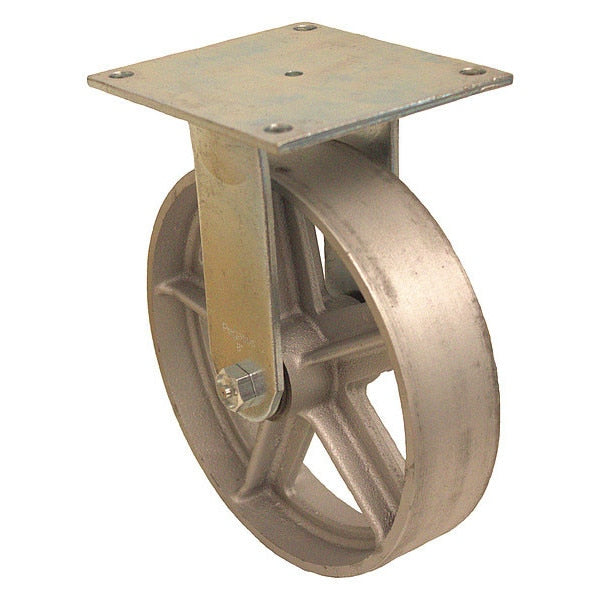Plate Caster, 1250 lb. Ld Rating, Gy Wheel