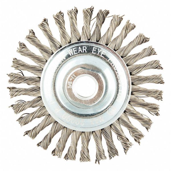Wire Wheel Brush, Twisted, Stainless Steel
