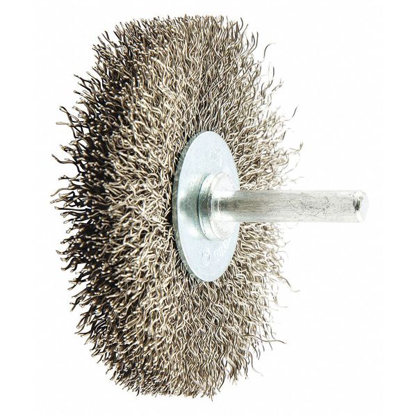 Wire Wheel Brush, Crimped, Stainless Steel
