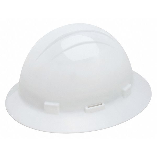Full Brim Hard Hat, Type 1, Class E, Ratchet (4-Point), White