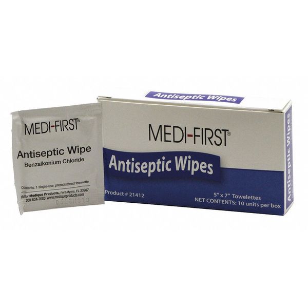 Antiseptic Wipes, Wipes, 0.500 oz., PK10