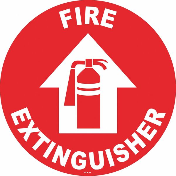 Floor Sign, 8 in H, 8 in W, Vinyl, Circle, English, FS-8-810