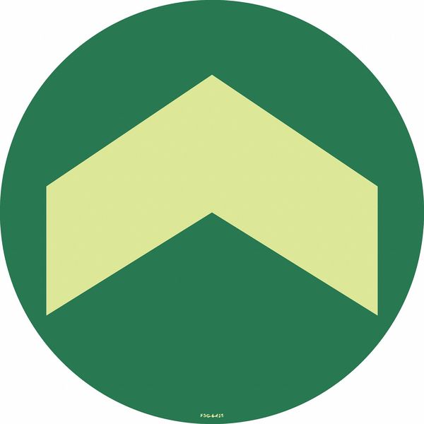 Floor Sign, 8 in H, 8 in W, Vinyl, Circle, English, FS-8-625