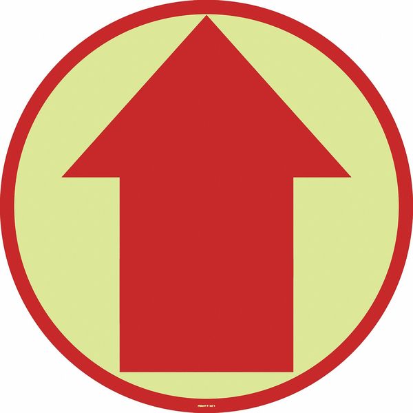 Floor Sign, 17 in H, 17 in W, Vinyl, Circle, English, FSG-17-601