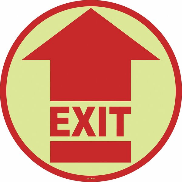 Floor Sign, 17 in H, 17 in W, Vinyl, Circle, English, FSG-17-609