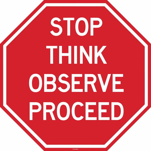 Anti-Slip Floor Sign, 24 in H, 24 in W, Vinyl, Octagon, English, FS-24OCT-615