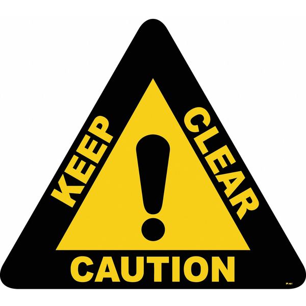 Floor Sign, 15 in H, 15 in W, Vinyl, Triangle, English, FS-15T-401