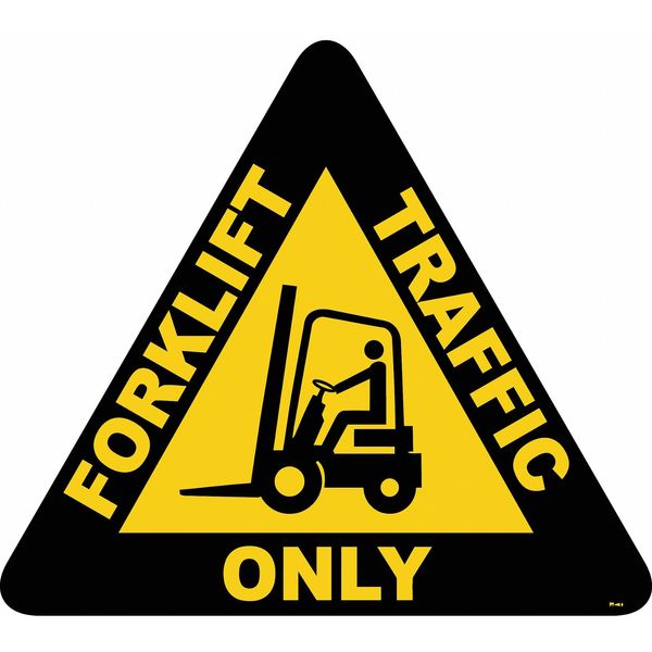 Anti-Slip Floor Sign, 15 in H, 15 in W, Vinyl, Triangle, English, FS-15T-403