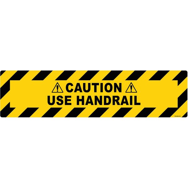 Floor Sign, 6 in H, 24 in W, Vinyl, Horizontal Rectangle, English, FS-624-618