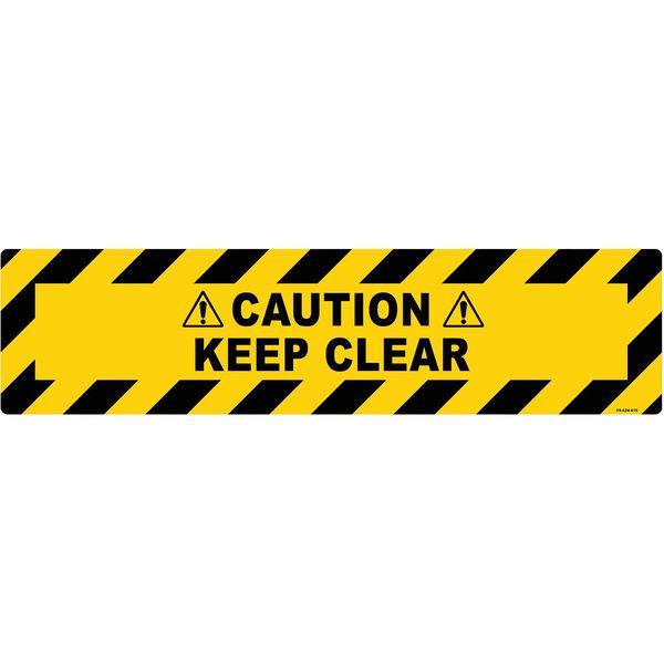 Floor Sign, 6 in H, 24 in W, Vinyl, Horizontal Rectangle, English, FS-624-619