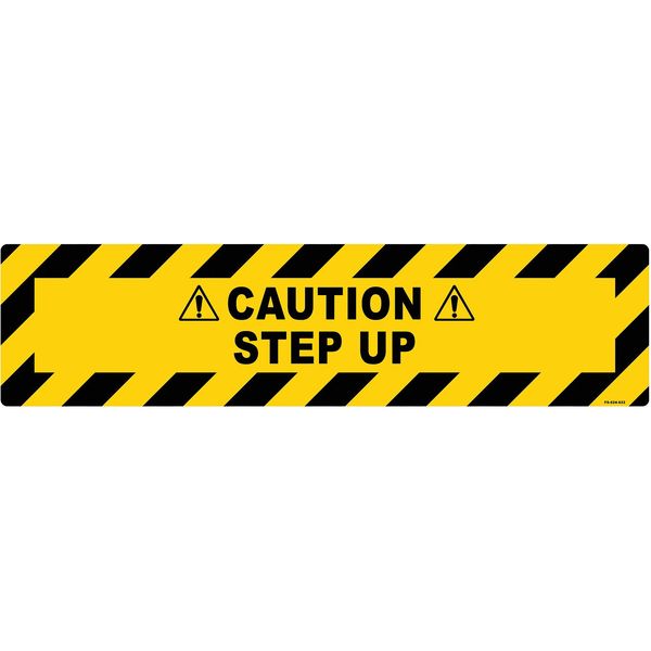 Floor Sign, 6 in H, 24 in W, Vinyl, Horizontal Rectangle, English, FS-624-622