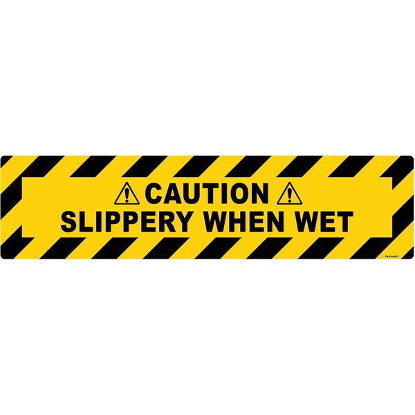 Floor Sign, 6 in H, 24 in W, Vinyl, Horizontal Rectangle, English, FS-624-623