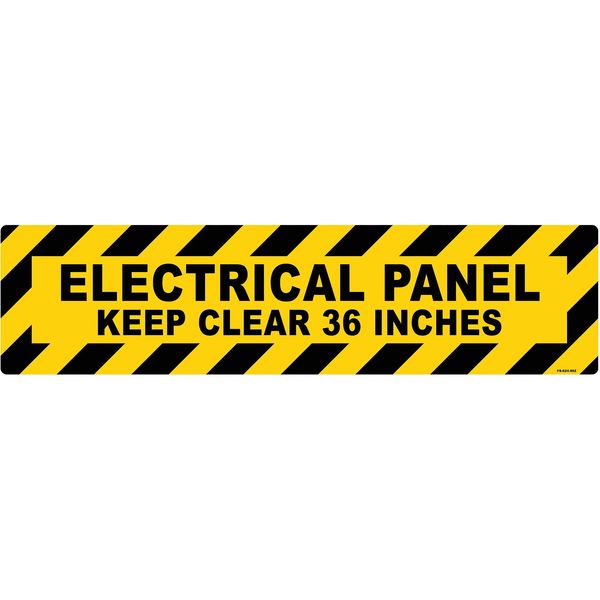 Floor Sign, 6 in H, 24 in W, Vinyl, Horizontal Rectangle, English, FS-624-902