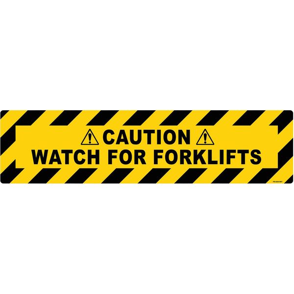 Floor Sign, 6 in H, 24 in W, Vinyl, Horizontal Rectangle, English, FS-624-907