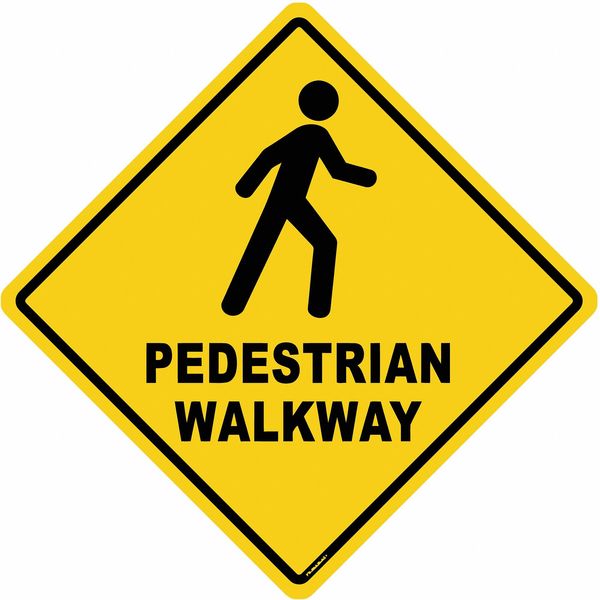 Floor Sign, 17 in H, 17 in W, Vinyl, Diamond, English, FS-DIAM-501