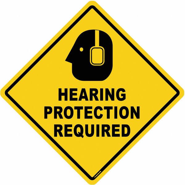 Anti-Slip Floor Sign, 17 in H, 17 in W, Vinyl, Diamond, English, FS-DIAM-506