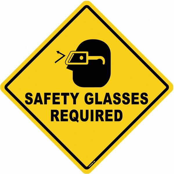 Anti-Slip Floor Sign, 17 in H, 17 in W, Vinyl, Diamond, English, FS-DIAM-508