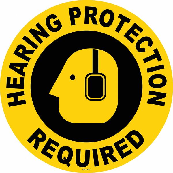 Anti-Slip Floor Sign, 8 in H, 8 in W, Vinyl, Circle, English, FS-8-808