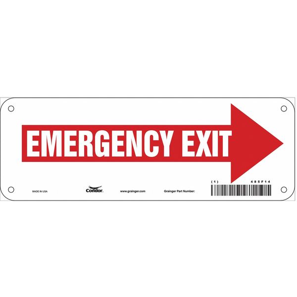Safety Sign, 3.5in x 10in, Polyethylene