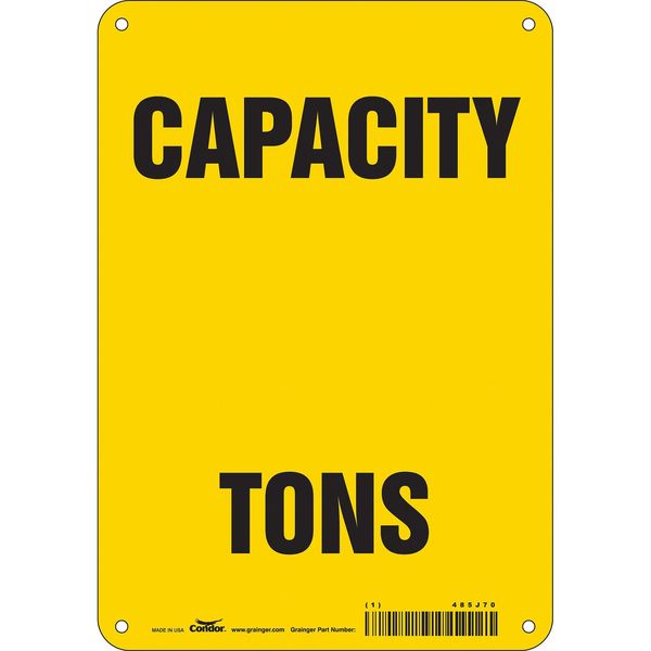 Safety Sign, 10 in Height, 7 in Width, Aluminum, Horizontal Rectangle, English, 485J70