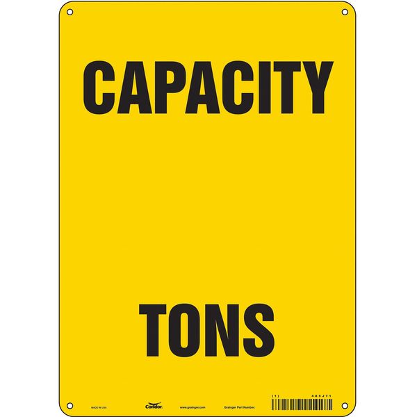 Safety Sign, 14 in Height, 10 in Width, Aluminum, Vertical Rectangle, English, 485J71