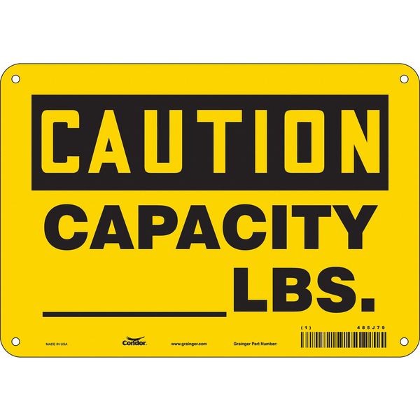 Safety Sign, 7 in Height, 10 in Width, Aluminum, Vertical Rectangle, English, 485J79