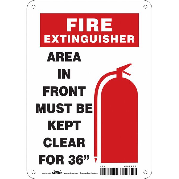 Safety Sign, 10 in Height, 7 in Width, Aluminum, Horizontal Rectangle, English, 485J50