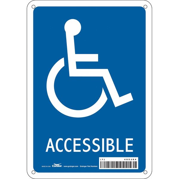 Safety Sign, 10 in Height, 7 in Width, Aluminum, Horizontal Rectangle, English, 485J64