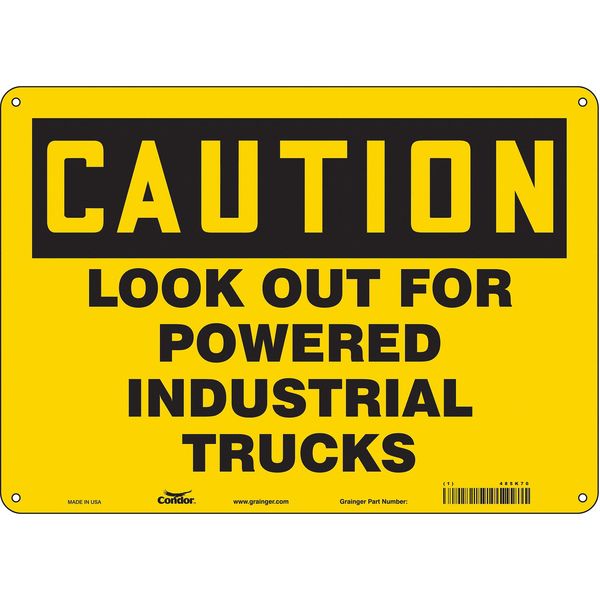 Safety Sign, 10 in Height, 14 in Width, Aluminum, Horizontal Rectangle, English, 485K70