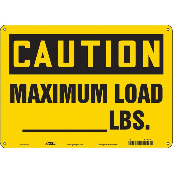 Safety Sign, 10 in Height, 14 in Width, Aluminum, Horizontal Rectangle, English, 485K01