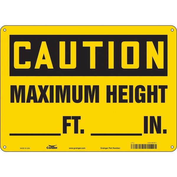 Safety Sign, 10 in Height, 14 in Width, Aluminum, Horizontal Rectangle, English, 485K07