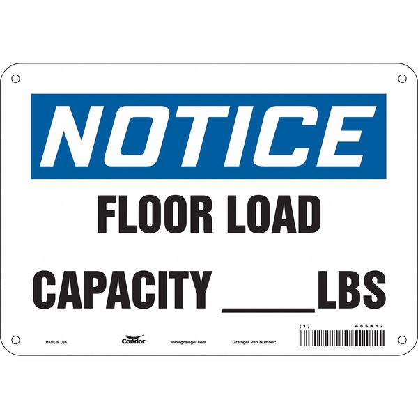 Safety Sign, 7 in Height, 10 in Width, Aluminum, Vertical Rectangle, English, 485K12