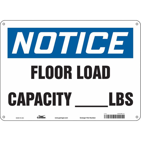 Safety Sign, 10 in Height, 14 in Width, Aluminum, Horizontal Rectangle, English, 485K13