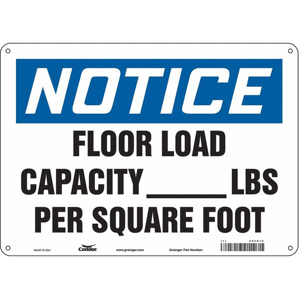 Safety Sign, 10 in Height, 14 in Width, Aluminum, Horizontal Rectangle, English, 485K19