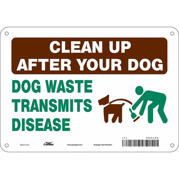Safety Sign, 7 in Height, 10 in Width, Aluminum, Vertical Rectangle, English, 485L94