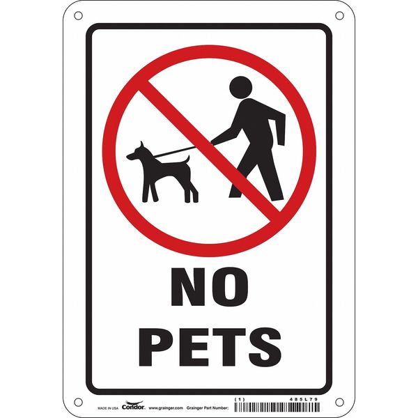 Safety Sign, 10 in Height, 7 in Width, Aluminum, Horizontal Rectangle, English, 485L79