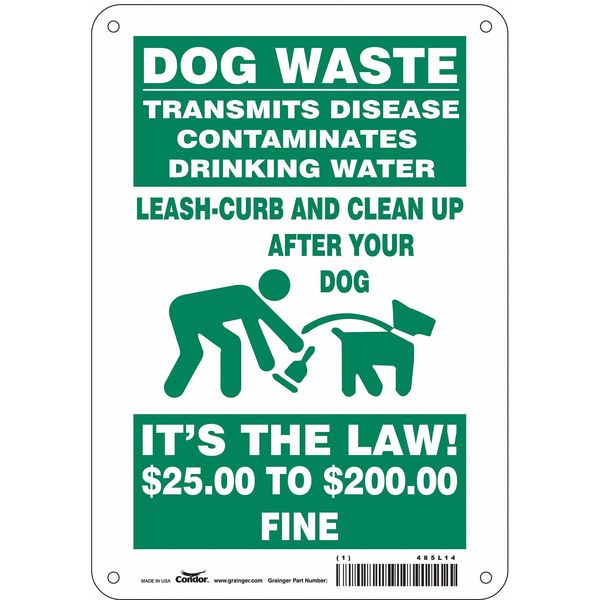Safety Sign, 10 in Height, 7 in Width, Aluminum, Horizontal Rectangle, English, 485L14