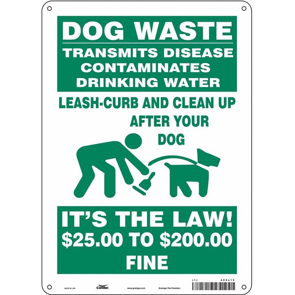 Safety Sign, 14 in Height, 10 in Width, Aluminum, Vertical Rectangle, English, 485L15