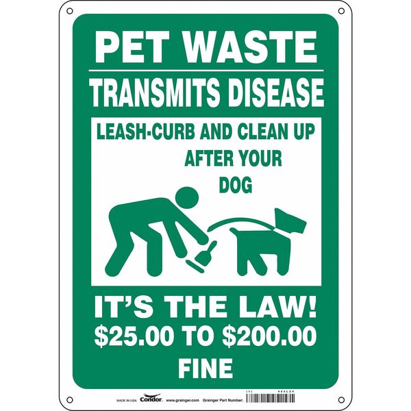 Safety Sign, 14 in Height, 10 in Width, Aluminum, Vertical Rectangle, English, 485L24