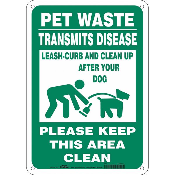 Safety Sign, 10 in Height, 7 in Width, Aluminum, Horizontal Rectangle, English, 485L32