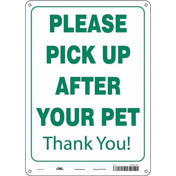 Safety Sign, 14 in Height, 10 in Width, Aluminum, Vertical Rectangle, English, 485L52